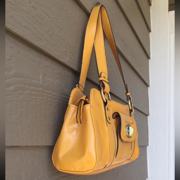 Peck & Peck collection yellow leather shoulder bag - Picture 10 of 11